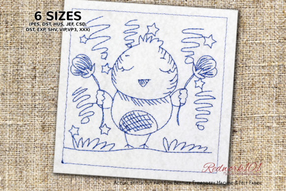 Baby Chick with Flowers Redwork: A Designer’s Review