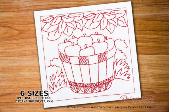Review: Apples in Wooden Basket Redwork Design