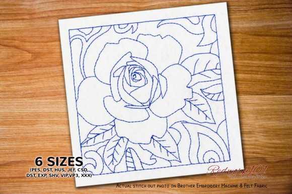 Review: Single Red Rose with Leaf Redwork for Business
