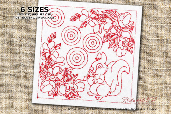 Review: Squirrel in Forest Redwork for Boutique Sweatshirts