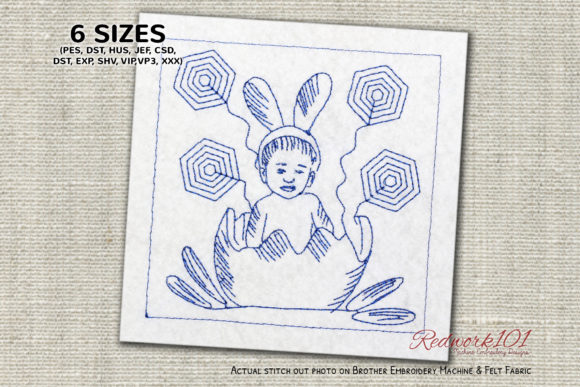 Reviewing Cute Boy Easter Dressed Redwork for Apparel