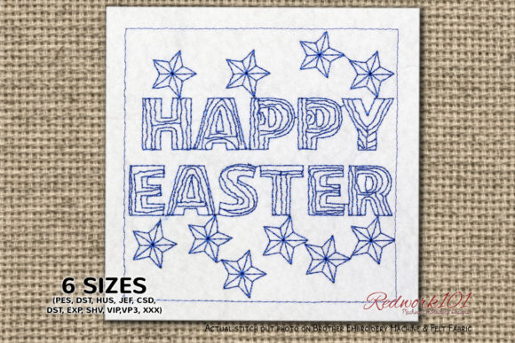 Reviewing Happy Easter Design Redwork for Boutique Sweatshirts
