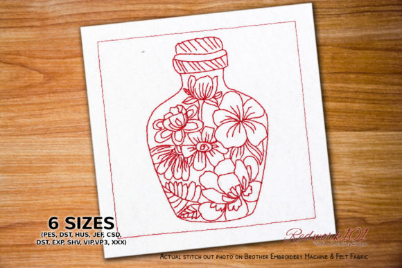 Reviewing the Abstract Bottle Redwork Design